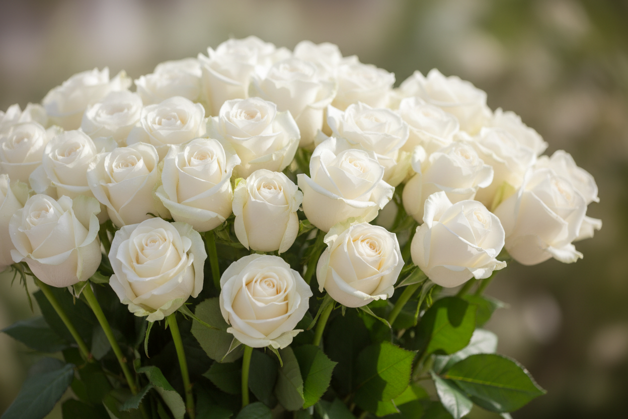 many white roses